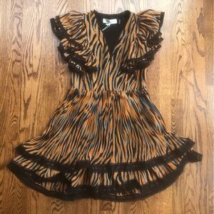 NEW Diane von Furstenberg Pippa Dress in Zebra Brown